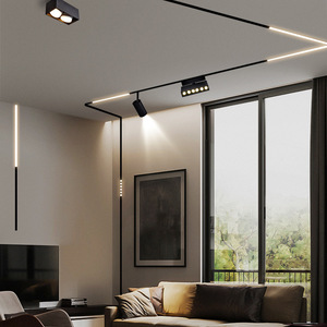 ระบบไฟติดตามราง LED สีดำทันสมัย 6000K แสงเดย์ไลท์ CRI 90 โคมไฟเพดานสำหรับร้านค้าปลีก รับประกัน 3 ปี ใช้ไฟ AC 220V หรือไฟอื่นๆ ได้ ปรับความสว่างได้ - Product Image 6