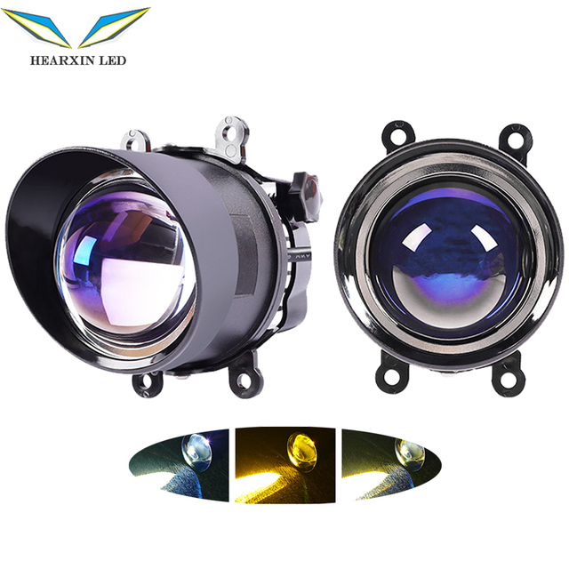 3 Inch Bi LED Projector Fog Lights White Yellow Hi Lo Beam Lens Lamp H11 Bulb for Toyota Corolla Yaris Auris Camry Land Cruiser