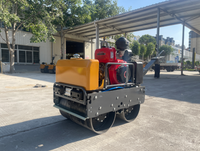 Mini-compacteur vibrant à double tambour pour asphalte et sol, 0,8 tonne, moteur Changchai, pompe
