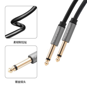 Cable de audio Focanpen de 6.5 mm macho a macho con conector TRS chapado en oro para consola de mezclas - Product Image 1