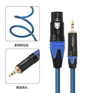 Cable de audio de 3,5 mm a XLR, color azul real, diámetro exterior de 6,5 mm, para micrófonos, altavoces, auriculares y adaptadores - Product Image 2