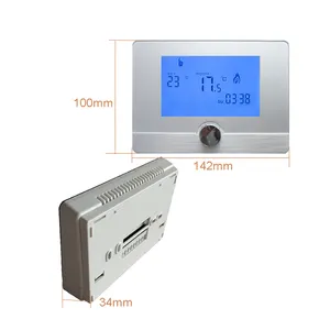 HY04BW topuzu ve büyük ekran akıllı ev dijital oda termostatı gaz kazanı için ısıtma programlanabilir daha fazla fonksiyon ile