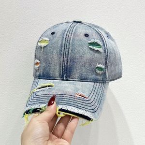 Nouvelle Arrivée 2025 Casquette de Baseball en Denim Arc-en-ciel Effet Vieilli pour Hommes et Femmes, Tendance, Protection Solaire, Chapeau de Sport Délavé - Product Image 4