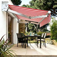 Auvent de terrasse durable en alliage d'aluminium rétractable, design moderne, écologique, commande électrique/manuelle, imperméable, résistant au vent, pour extérieur