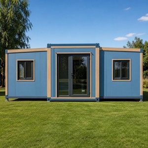 Casa Contenedor Expandible de Doble Ala en Venta, Hogar Modular Plegable con Habitaciones Laterales Simétricas y Entrada Central de Cristal - Product Image 3