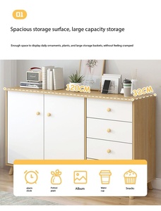 <span class=keywords><strong>Commode</strong></span> en bois nordique à <span class=keywords><strong>2</strong></span> <span class=keywords><strong>portes</strong></span> et 5 tiroirs pour chambre à coucher et salon - Product Image 4