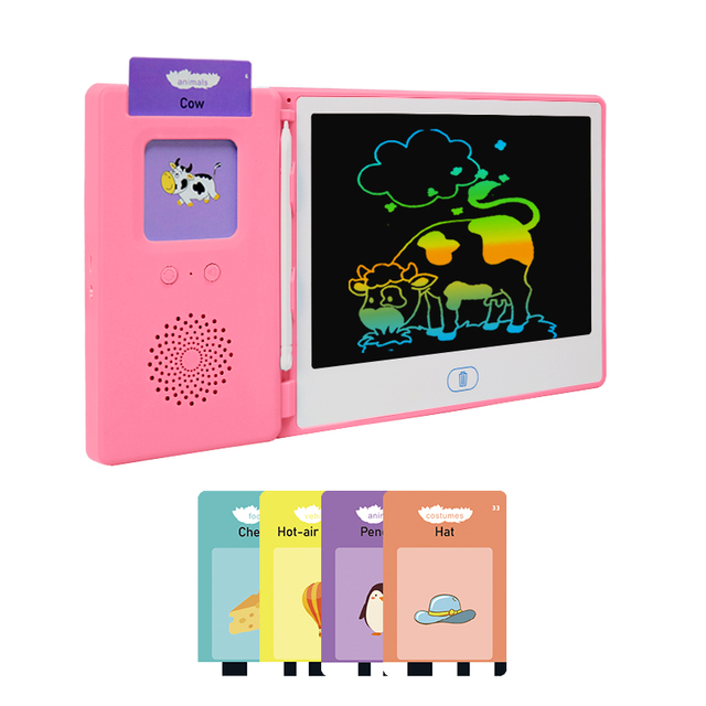 Preschool Speaker Flash Cards English Audio LCD Writing Tablet With 112 224 Sight Words Talking Flash Cards