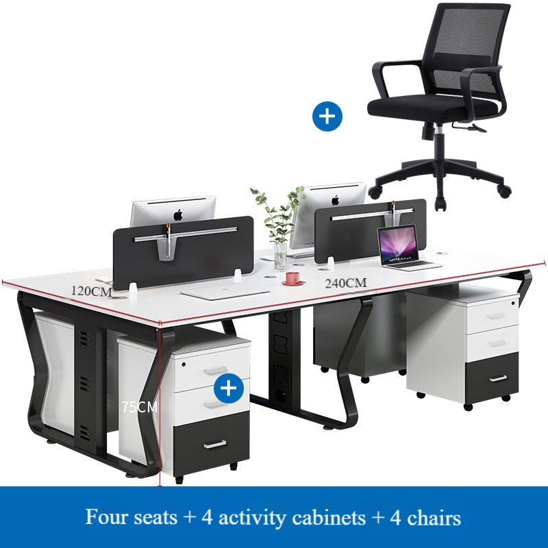 Bureau pour 4 personnes + 4 chaises + 4 armoires