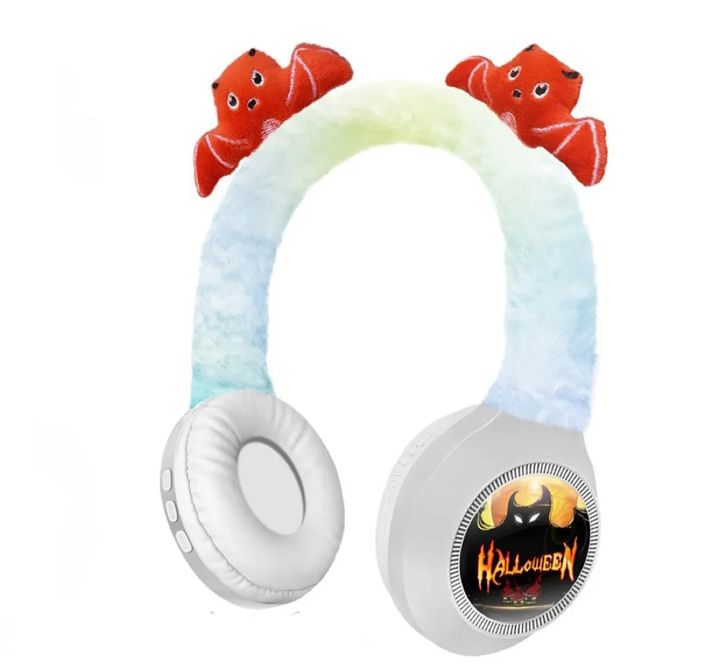 Écouteurs en peluche de style HP-240513-4 Halloween écouteurs sans fil bt écouteurs pc gaming écouteurs supra-auriculaires
