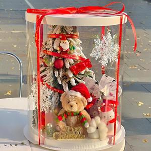 Christmas <b>Gift</b> <b>Box</b> Round Tree Packaging <b>Box</b> <b>Empty</b> Container <b>For</b> Snack Present Kids Party Favor - Product Image 2