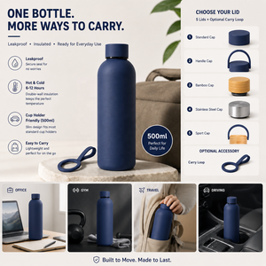 Custom 500ml 750ml Stainless Steel Sport Water <strong>Bottle</strong> Luxury Gym Vacuum Insulated Drinking <strong>Flask</strong> Outdoor Travel Beverage <strong>Bottle</strong> - Product Image 3