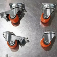 1 pouce 1.25 pouces 1.5 pouces 2 pouces chaise de bureau Orange polyuréthane robuste noyau en aluminium pivotant roue de meuble rigide