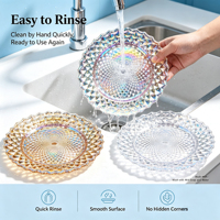 Assiette de présentation en verre de luxe européenne en gros avec motif coquillage marin pour mariages, dîners et fêtes