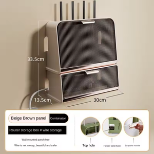 Organizador de soporte de teléfono, caja de almacenamiento de enrutador <span class=keywords><strong>Wifi</strong></span> montada en la pared de plástico con ventana transparente - Product Image 4