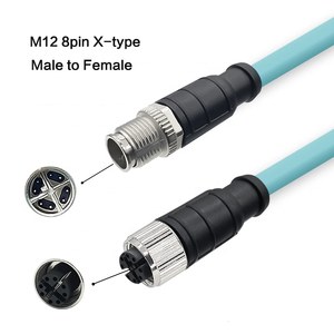 Nhà máy 10 Gigabit <span class=keywords><strong>M12</strong></span> 8pin <span class=keywords><strong>x</strong></span> Mã <span class=keywords><strong>Ethernet</strong></span> Cáp mạng cao linh hoạt IP67 không thấm nước công nghiệp Cáp Cáp thông tin liên lạc - Product Image 3