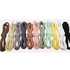Custom Length 0.5cm Round Thick Rope Shoelaces Polyester Pure Color YZ Classic Martin Boot Shoelace Casual Sports Shoe <b>Laces</b> - Product Image 2