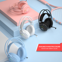 Produit phare Casque de jeu PC Casque 7.1 avec lumière LED LEAVEN G70 Bass Stéréo Casque filaire Blanc