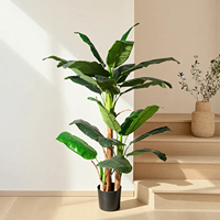 Grand palmier artificiel réaliste en feuilles de bananier, plante tropicale verte décorative d'intérieur