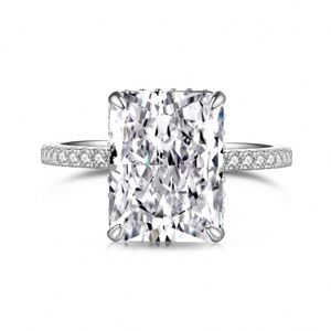 Dylam 8A Crushed <b>Iced</b> Out Cut Eternity Band S925 Silver Rhodium Plated Wedding Engagement Promise <b>Rings</b> for Women Dress up - Product Image 1