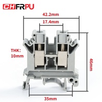 CHFRPU UK10N 10 mm2 DIN Rail vis bornier en laiton conducteur selle Terminal Board câble connecteur cosses connecteur d'alimentation
