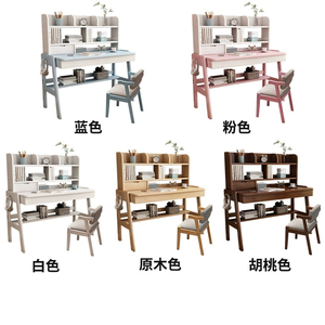 Escritorio doble de madera maciza, mesa larga para estudiantes de primaria y secundaria, escritorio de escritura en casa, sillas cómodas, uso en dormitorio para niños y niñas - Product Image 4