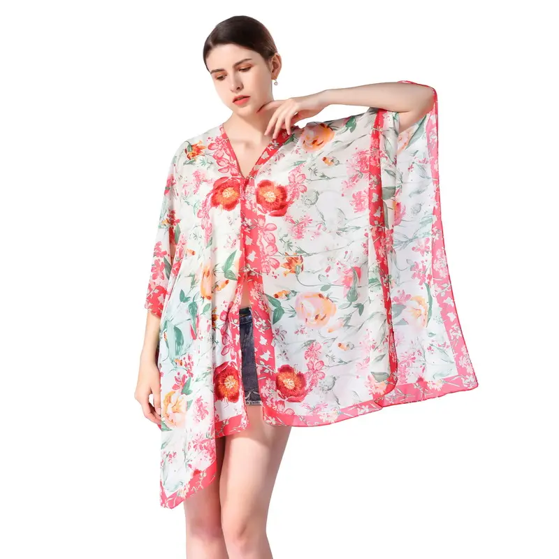 تصميم جديد وشاح المرأة الصيف الشيفون الشاطئ المعطف والشالات الأوشحة الأخرى ماليزيا المعطف