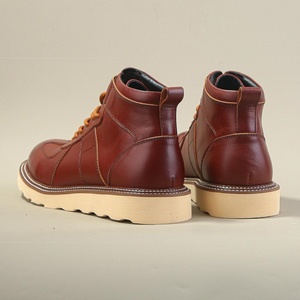 Chaussures de marche décontractées haut de gamme pour hommes, antidérapantes, élégantes, à lacets, à semelle épaisse, style rétro, en cuir - Product Image 4