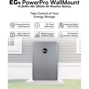 Batterie solaire LiFePO4 E G4 PowerPro tout temps murale à semi-conducteurs 48V 280Ah 14.3kWh, stockage d'énergie solaire, 8000 cycles, 58493 - Product Image 4