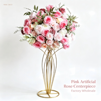 Bunga Mawar Hydrangea Pink 50cm Grosir, Dekorasi Tengah Meja Menakjubkan untuk Pernikahan, Hotel & Restoran, Kualitas Terbaik, Produk Terlaris