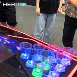 HEROVR Club Pop Exclusive Machine de <span class=keywords><strong>jeu</strong></span> de <span class=keywords><strong>d</strong></span>éveloppement personnel, ensemble de table de beer pong amusant et intelligent en acier inoxydable, conception modulaire, 16 couleurs - Product Image 1