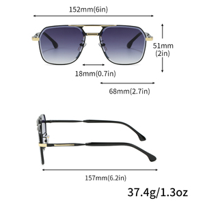 Lunettes <span class=keywords><strong>de</strong></span> soleil en métal avec logo personnalisé lunettes <span class=keywords><strong>de</strong></span> soleil <span class=keywords><strong>de</strong></span> plage et <span class=keywords><strong>de</strong></span> voyage en plein air double poutre carrée à la mode pour hommes - Product Image 4