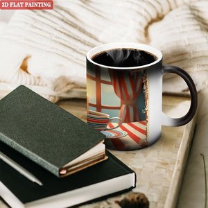 Mug à sublimation haute définition 11oz en céramique noire givrée, tasse cadeau thermosensible - Product Image 3