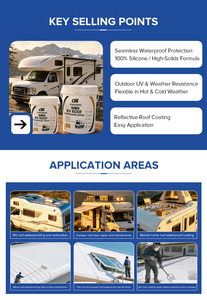 Scellant et revêtement de toit en silicone blanc pour <span class=keywords><strong>camping</strong></span>-cars, imperméable, réfléchissant solaire, réparation des fuites pour remorques, <span class=keywords><strong>camping</strong></span>-cars, motorhomes - Product Image 6