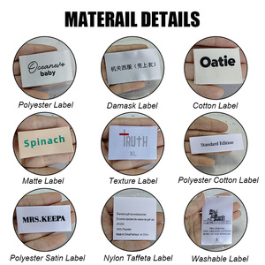 Étiquettes en tissu tissé en coton imprimées avec logo personnalisé écologique pour vêtements/houppettes/sacs/chaussures - Product Image 4