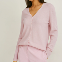 Maßgeschneiderte OEM ODM V-Ausschnitt Strickjacke Kaschmir Damen Kaschmir-Pullover Top Wolle Kaschmir-Pullover