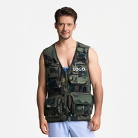 Vente en gros Offres Spéciales unisexe avec logo personnalisé gilet de veste de journaliste photographie de pêche en coton polyester multi-poches pour l'extérieur