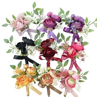 Boutonnière de mariage en tissu artificiel, corsage floral pour marié et mariée, fleur de poignet pour banquet, modèle 25057