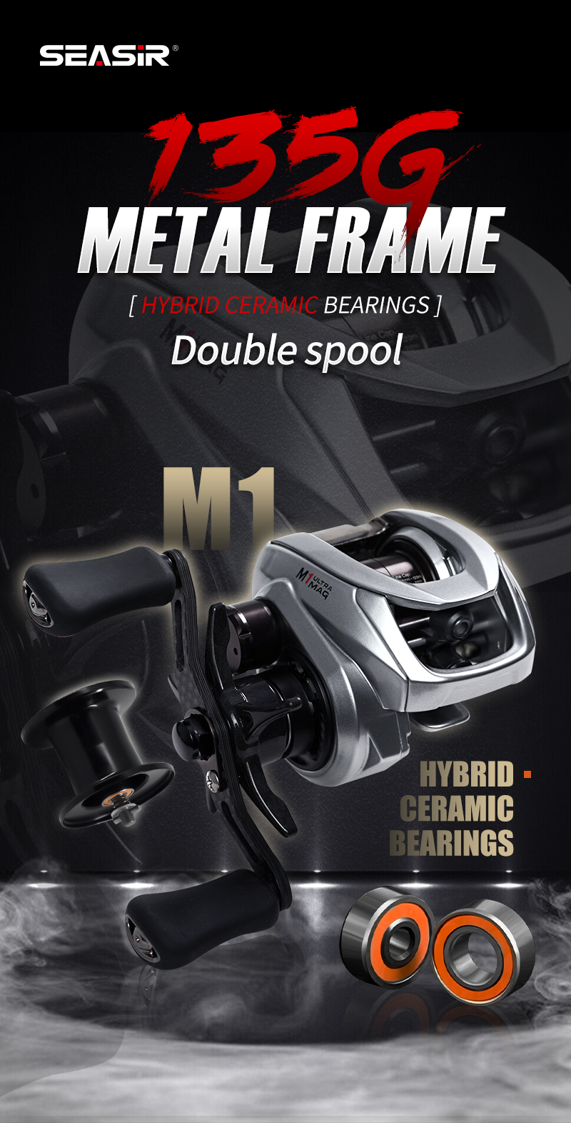 SEASIR M1 Fishing Reel - Lightweight & Versatile Performance