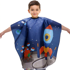 Cape de Coiffure Enfant Inyint Imperméable en Polyester Taffetas, Housse de Barbier Imprimée Super-Héros, Fermeture à Boutons Réglable, Cape Personnalisée - Product Image 1