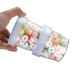 宠物储存容器，食品级塑料罐，可堆叠空瓶，可爱的糖果罐 250 + 250毫升