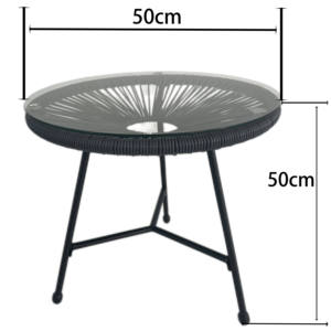 Hot bán phòng khách ngoài trời mây ghế kim loại chân mây đen Ghế ăn Ratan vườn ghế và bảng - Product Image 5