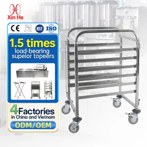 Commercial 201 Stainless Steel Cooking Bakery Tray Bread Trolley Cart Racks For Baker'S Shop