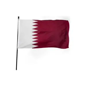 Flag of Qatar Factory Price 3X5FT Printing Polyester Custom Flags All Countries Flag for Qatar