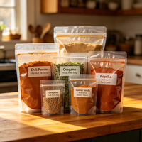 Sachet Doypack Qualité Alimentaire Personnalisé avec Logo Imprimé, Fermeture Éclair, en Matériau Composite Recyclable PET VMPET PE pour Emballage d'Épices