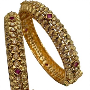 Elegant Design <b>Gold</b> Plated Matte Beautiful Look Two <b>Set</b> OF <b>Bangles</b> Stylish Openable <b>Bangles</b> for Women For Wedding Wear - Product Image 2