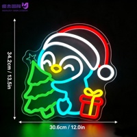 Insegna LED Neon a Forma di Oca Natalizia Dimmerabile, Decorazione Murale Natalizia per Feste, Camera da Letto, Caffè, Casa, Portico e Stanza dei Bambini