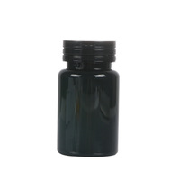 Bouteille en PET en gros, personnalisée, noire et blanche, 80 ml, 120 ml, 150 ml, 200 ml, à large ouverture, pour pilules, médicaments, emballage de vitamines