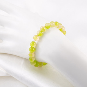 Pulsera de ojo de gato de cristal con gradiente verde de 8 mm, regalo de joyería unisex - Product Image 2