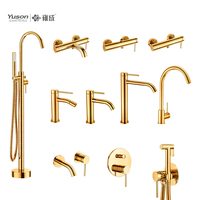 Yuson 3375-31 Robinet mitigeur de salle de bain monté sur le pont en laiton chaud et froid Robinet mitigeur de lavabo chromé