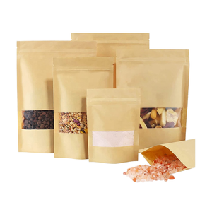 Kantong Kertas Kraft OEM Klasik Kustom Daur Ulang dengan Laminasi dan Ritsleting, Kemasan Berdiri dengan Segel Zip Lock untuk Makanan, Kantong Kertas Kraft - Product Image 4